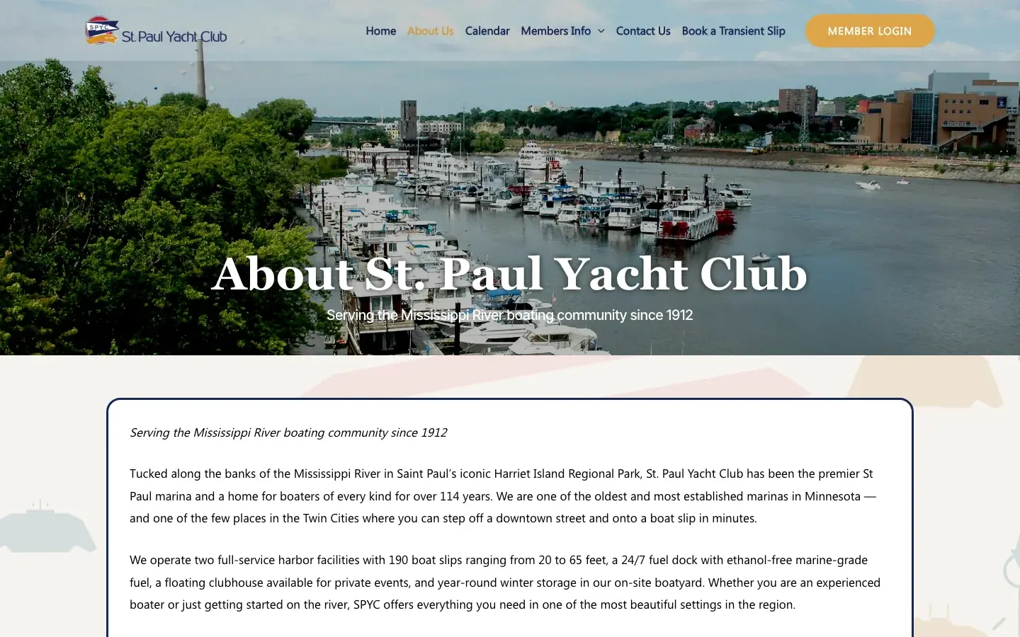 St. Paul Yacht Club About page