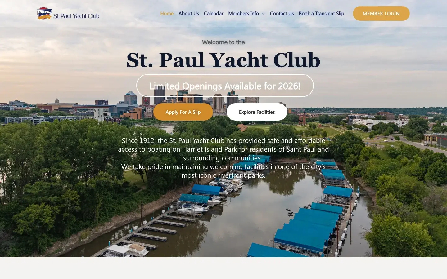 St. Paul Yacht Club redesigned home page