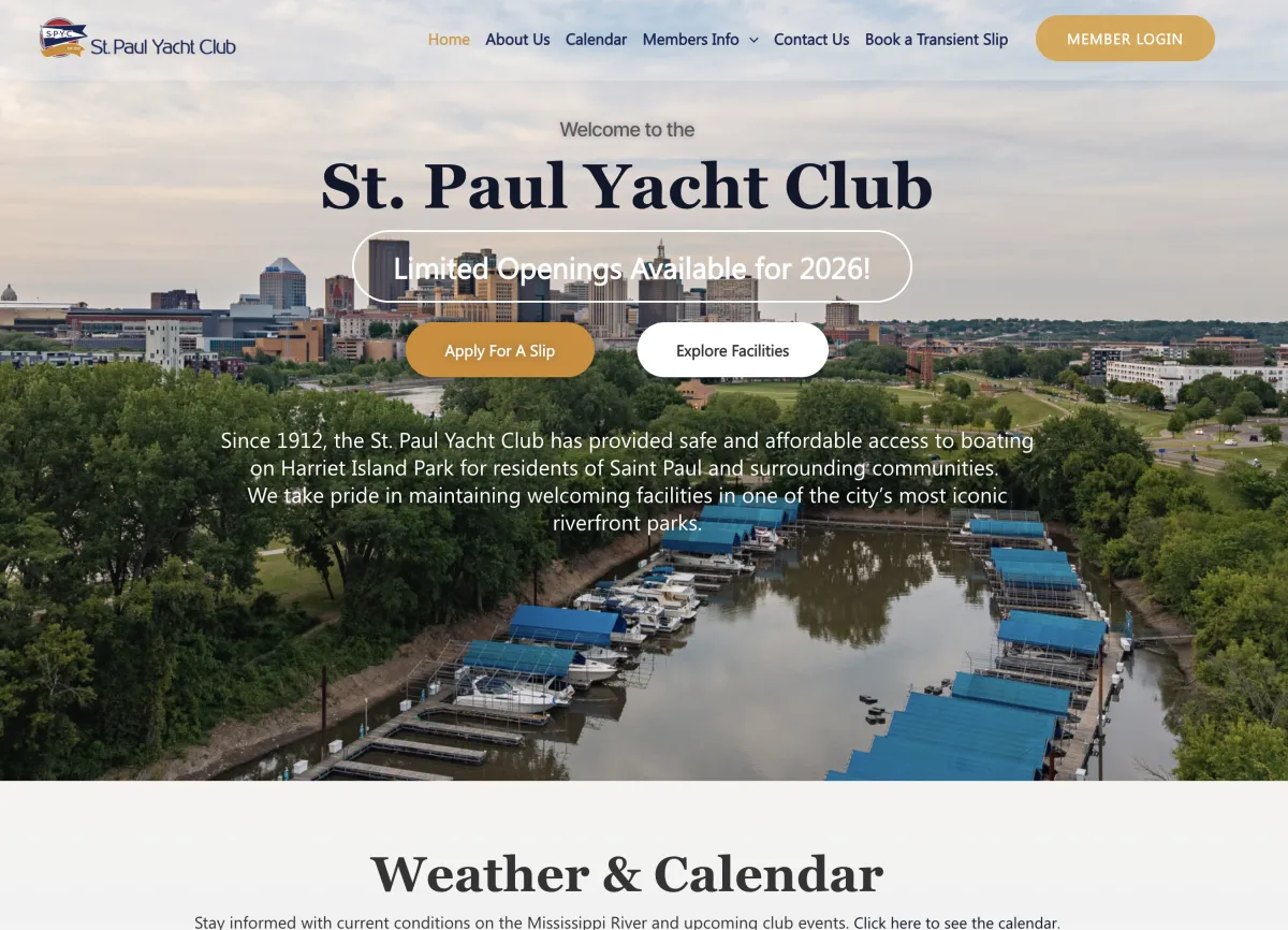 St. Paul Yacht Club — Lifestyle & Membership case study by Cracker Digital Media
